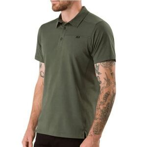 Arc'teryx Captive Short Sleeve Polo Shirt Mens Medium Olive Green Collared